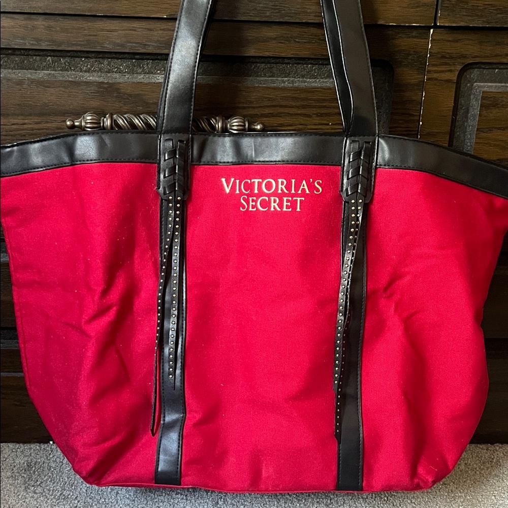 Victoria's Secret Black and Red Tote Bag